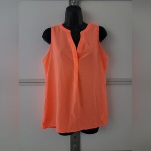 Crown & Ivy Bright Coral Orange Tank Size MEDIUM